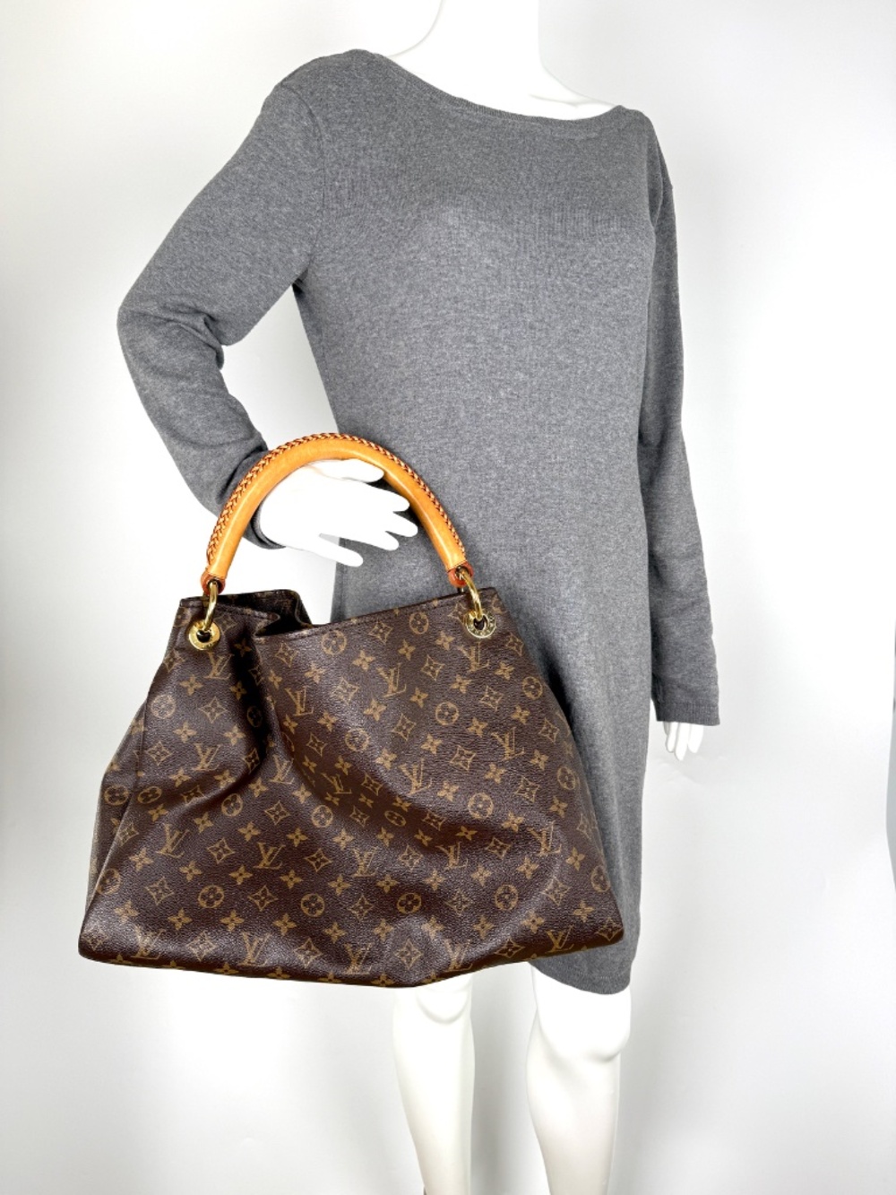 LOUIS VUITTON Artsy MM Monogram Canvas Brown Tote Shoulder Bag - Picture 2 of 15